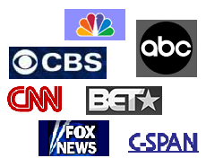 Multiple logos of seven broadcast media